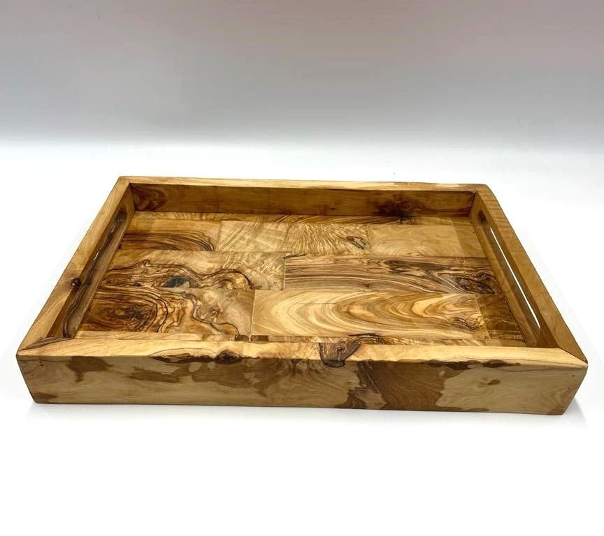 Olive Wood Serving Tray with Handles