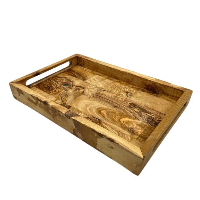 Olive Wood Serving Tray with Handles