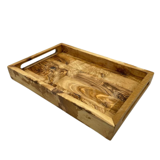Olive Wood Serving Tray with Handles