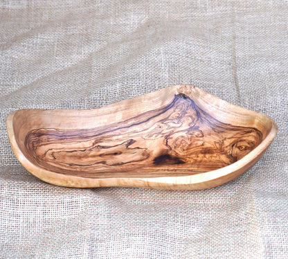 Hand-Carved Olive Wood Fruit Basket | Handcrafted Wooden Bowl