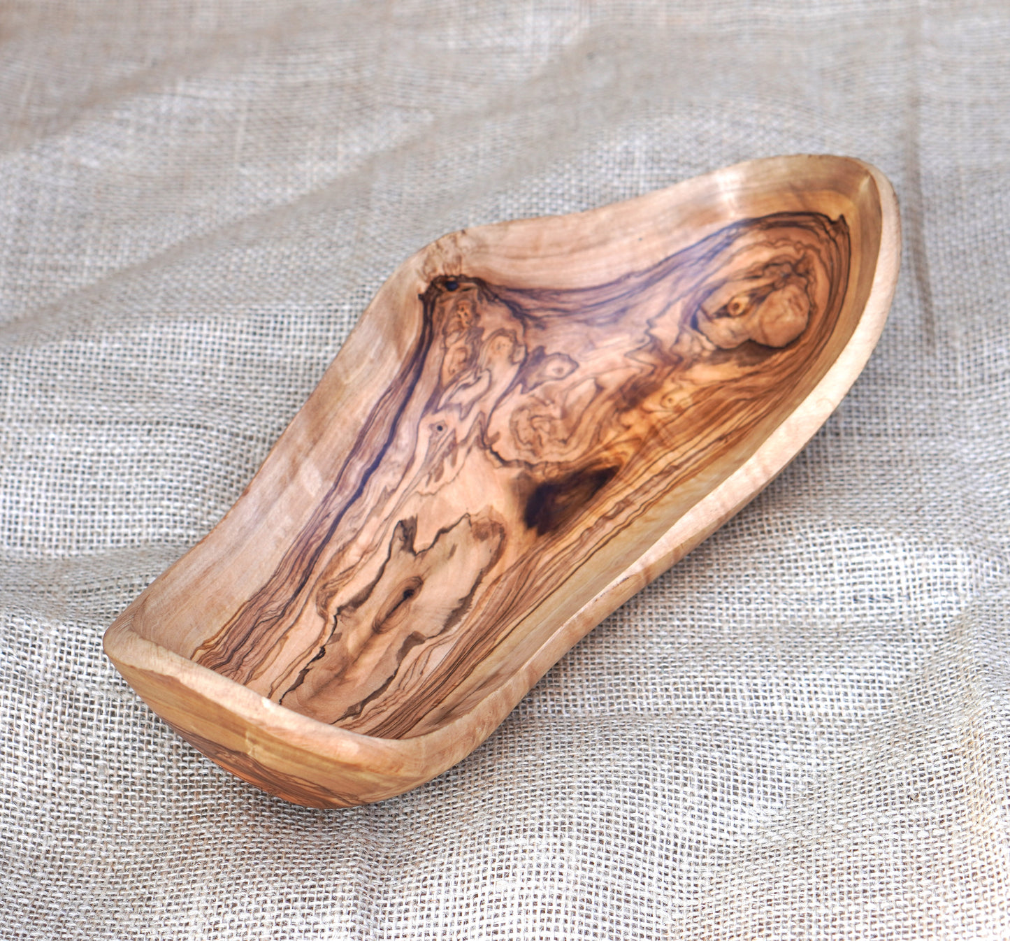 Hand-Carved Olive Wood Fruit Basket | Handcrafted Wooden Bowl