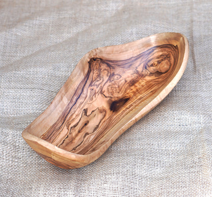 Hand-Carved Olive Wood Fruit Basket | Handcrafted Wooden Bowl