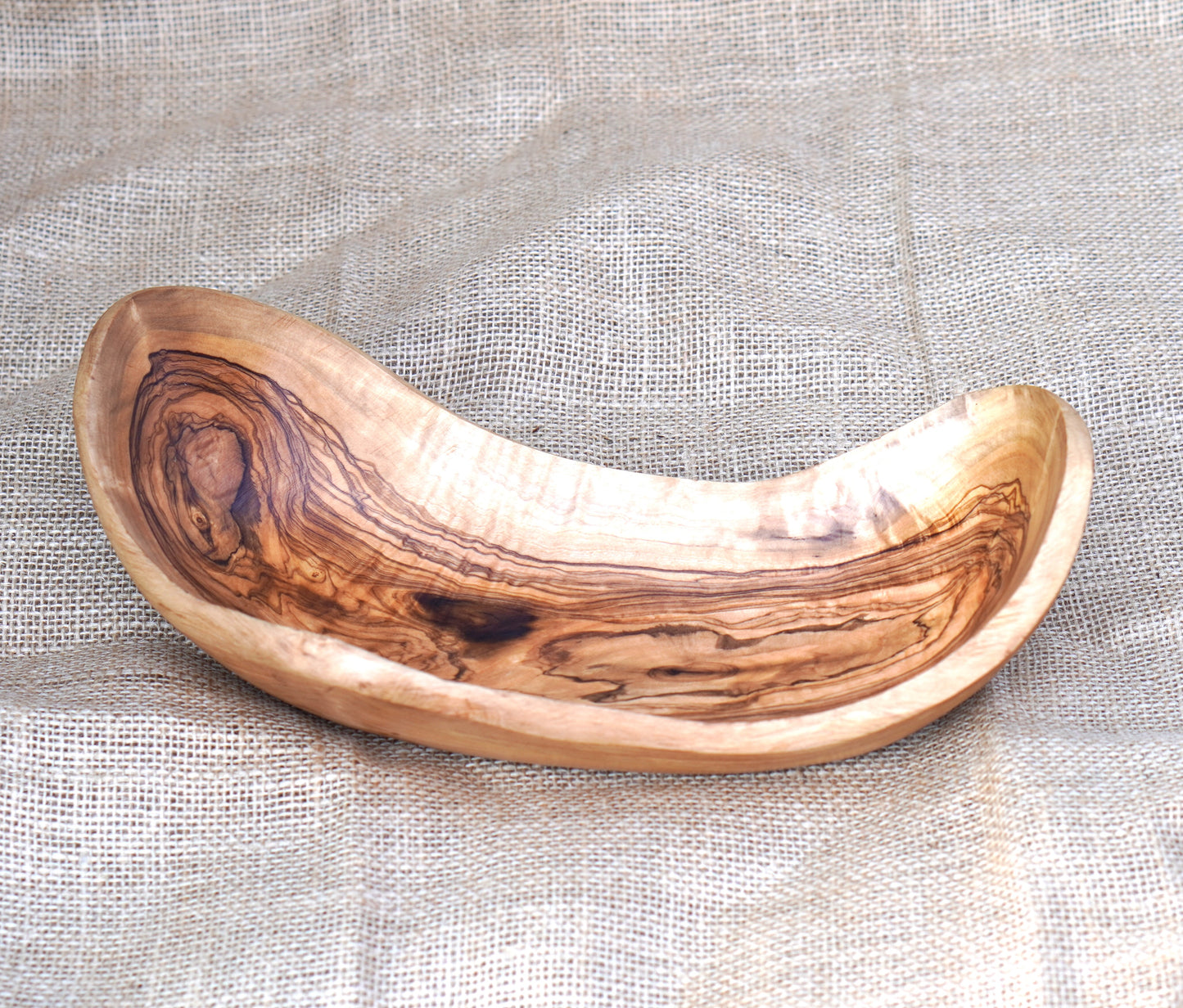 Hand-Carved Olive Wood Fruit Basket | Handcrafted Wooden Bowl