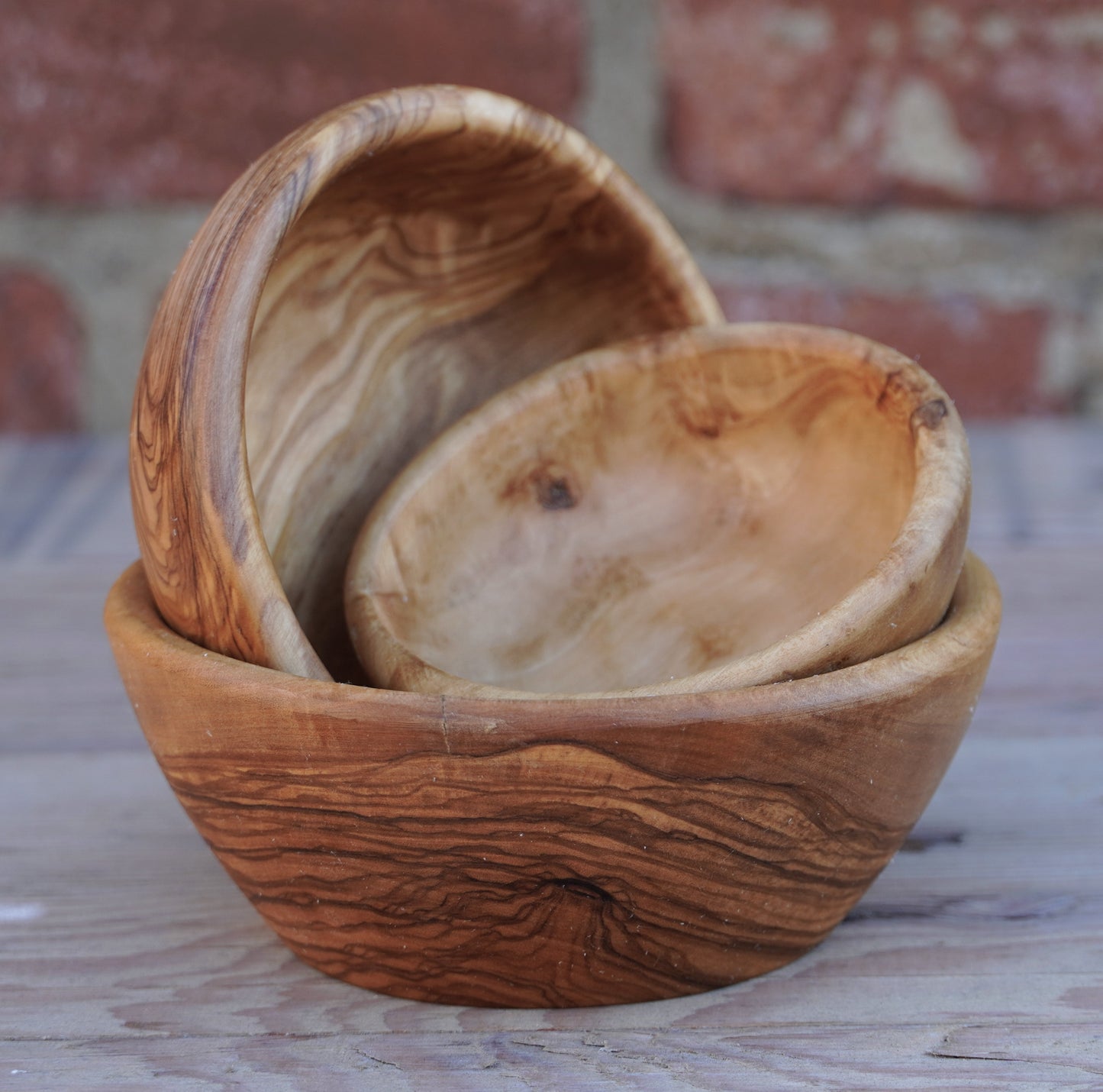 Handmade Olive Wood Nesting Bowls/set of 3