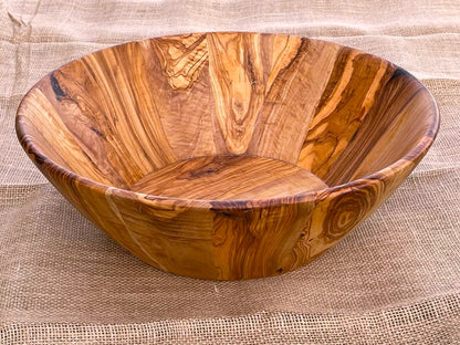 HandcraftedL Big wooden salad bowl,Large Olive Wood Salad /fruit Bowl