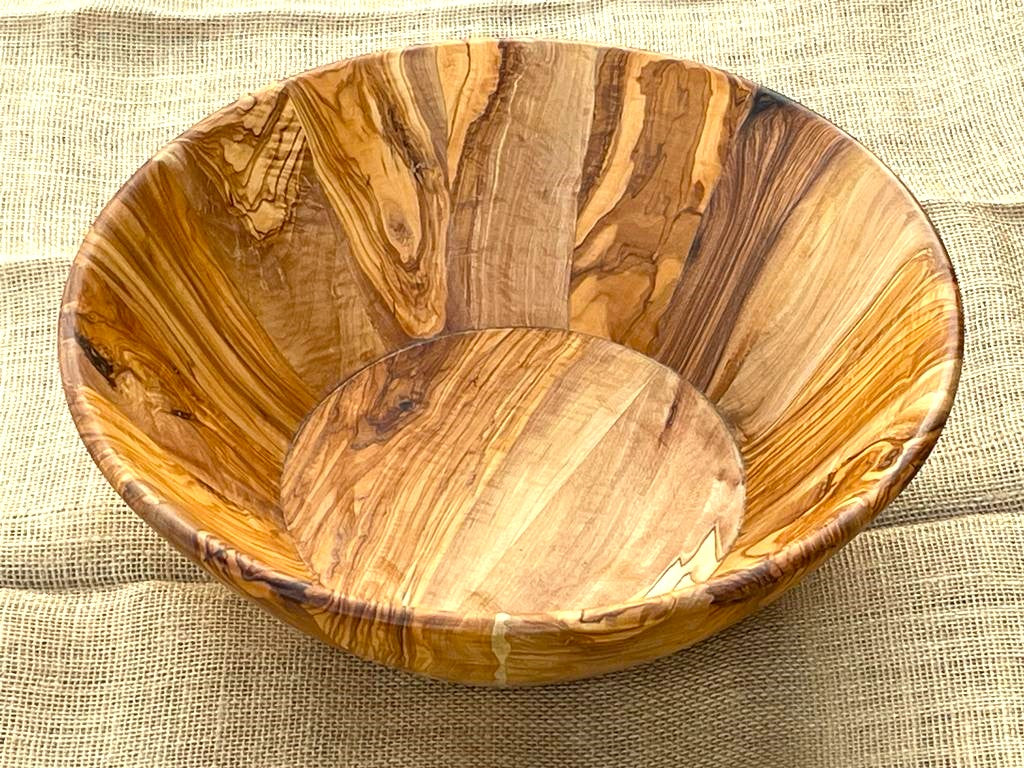 Hand crafted Big wooden salad bowl,Large Olive Wood Salad  /fruit Bowl