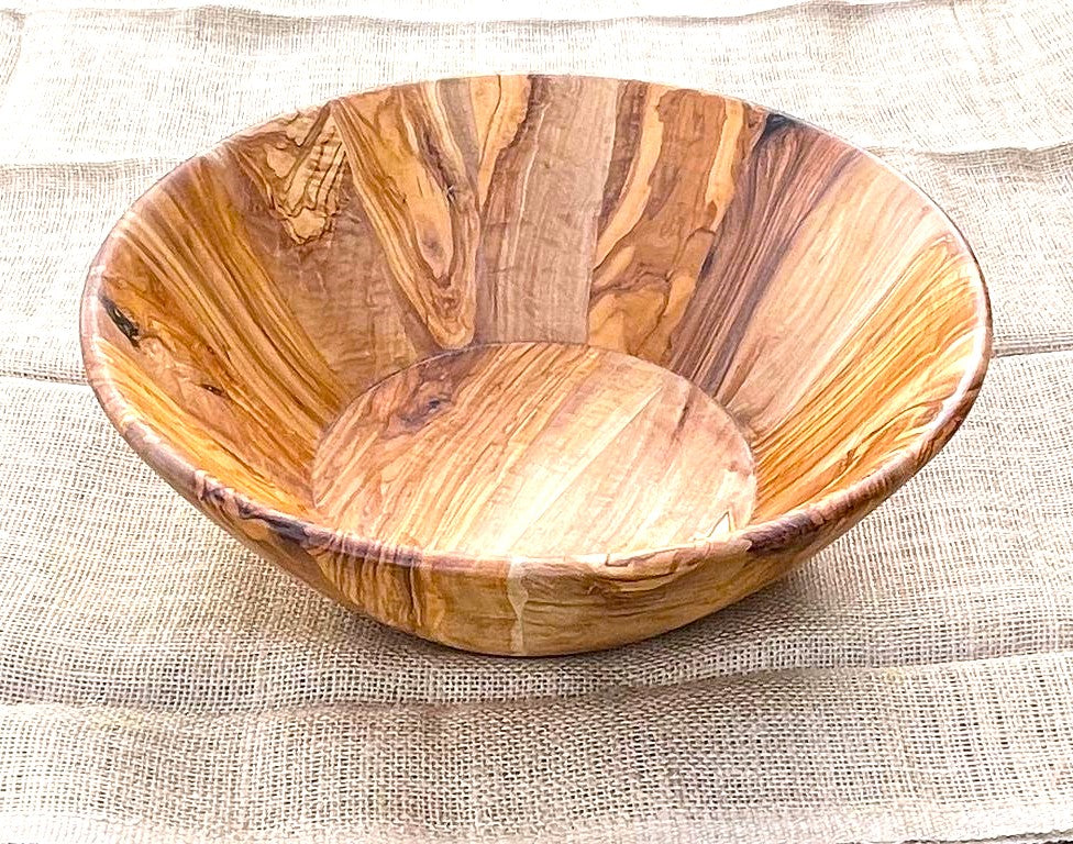 Hand crafted Big wooden salad bowl,Large Olive Wood Salad  /fruit Bowl