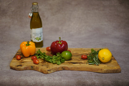 Rustic Olive Wood Chopping Board - Kitchen Chopping Board for Rustic Cheeses - Large Professional - Chopping Board for Cured Meats