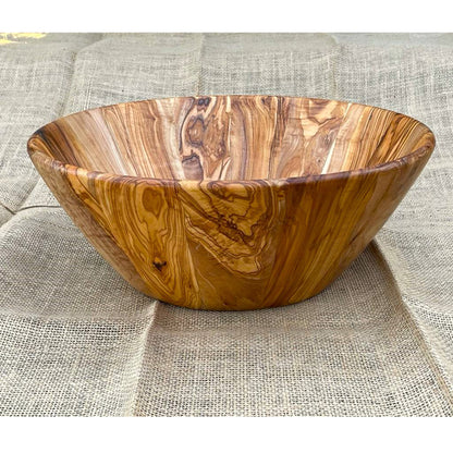 HandcraftedL Big wooden salad bowl,Large Olive Wood Salad /fruit Bowl