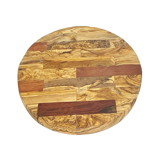 Round Rustic Olive Wood
